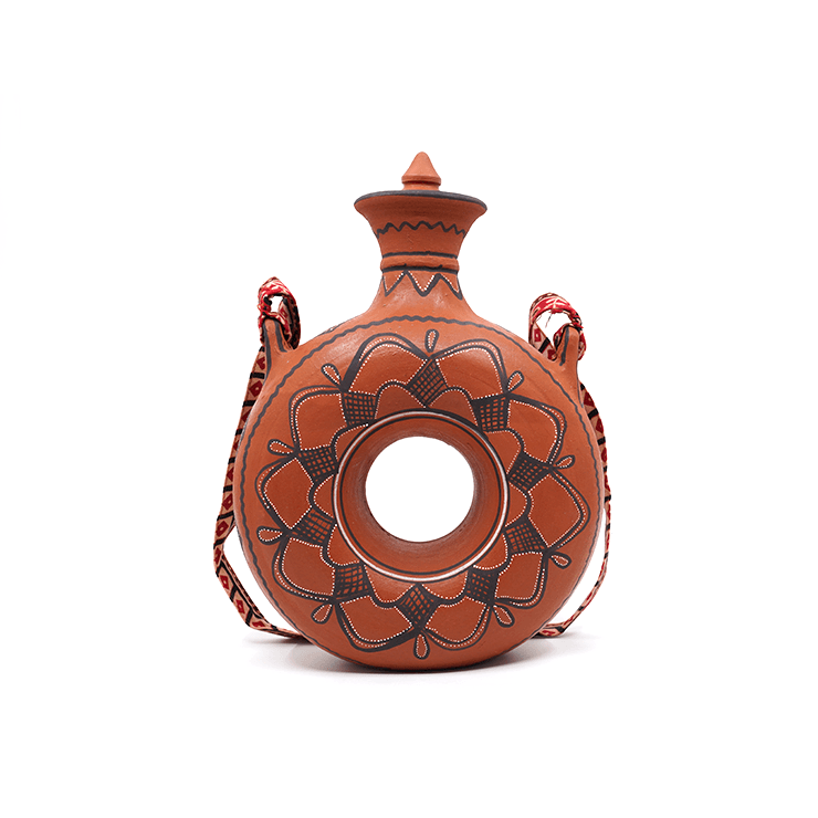 Earthen Clay Donut Water Bottle 1 Ltr | Dhaaro Vibes