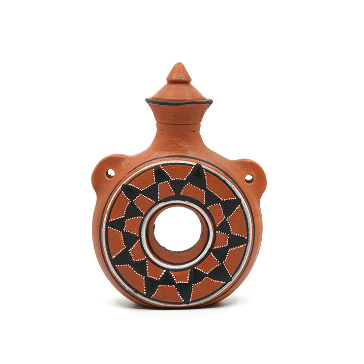 Earthen Clay Donut Bottle 200 ml | Dhaaro Vibes