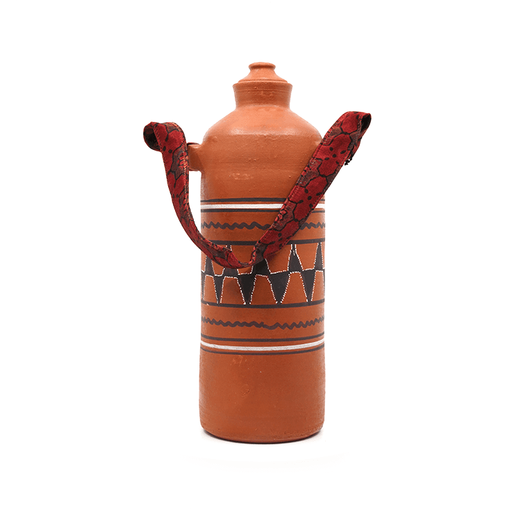 Earthen Nazakat Clay Bottle with Holding Strap  1200 ml | Dhaaro Vibes