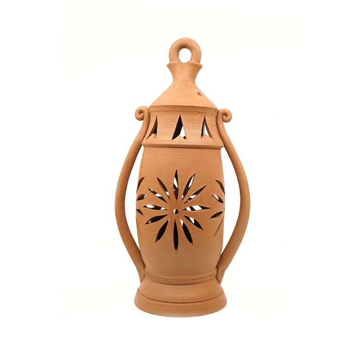 Handmade Clay Lantern Floral Carving For Décor | NoorNook