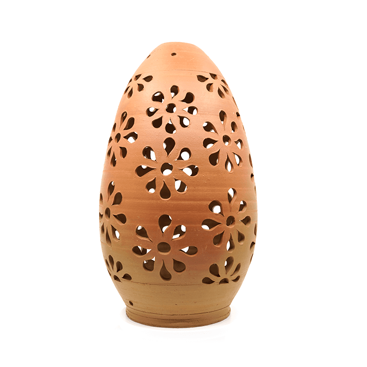 Handmade Clay Egg Shell Floral Carving Décor | NoorNook