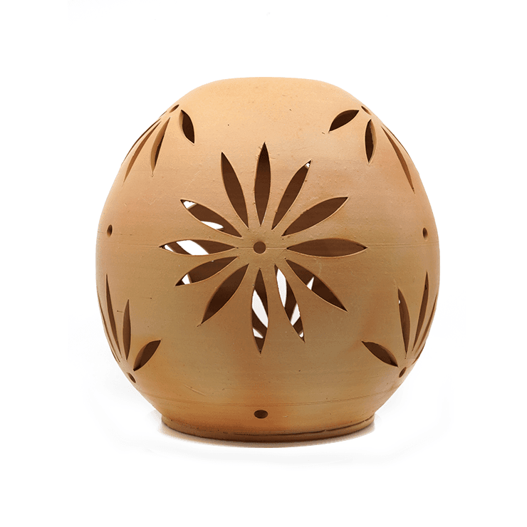 Handmade Round Light Shells Star Floral Carving for Garden Décor | NoorNook