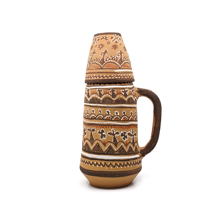 Handmade Clay DreamSip Set with Glass 900 ml | Nirvana Niche