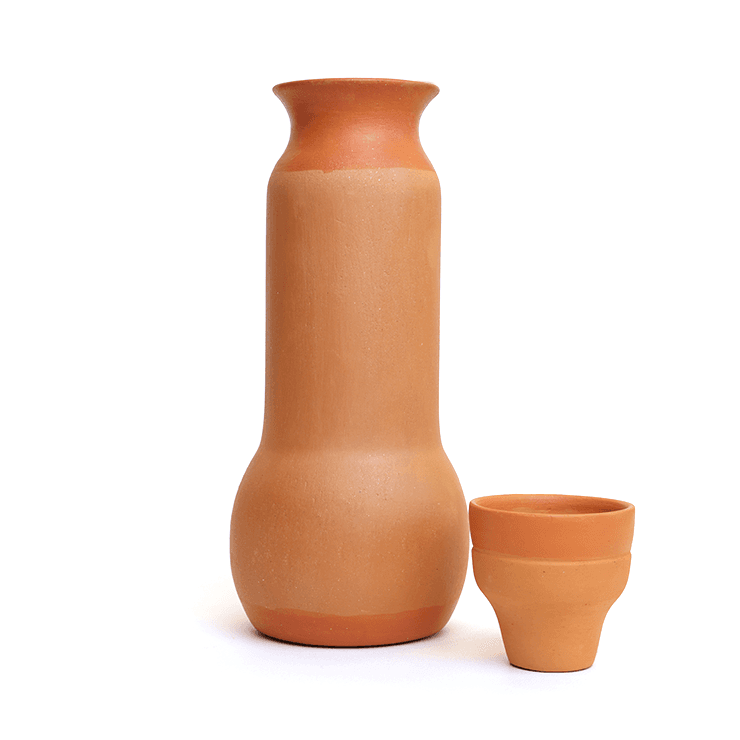 Handmade Artistic Bedside Curv Bottle with Glass